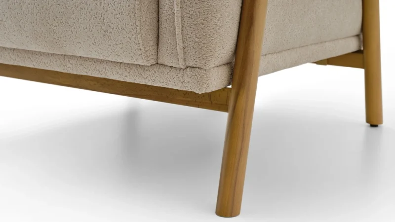 kiera – fauteuil (berjer) tissu polaire tricoté crème