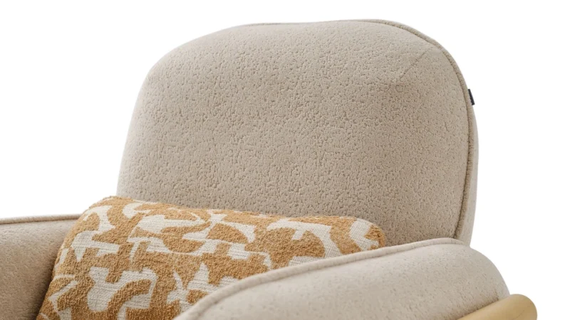 kiera – fauteuil (berjer) tissu polaire tricoté crème