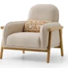 kiera – fauteuil (berjer) tissu polaire tricoté crème