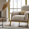 kiera – fauteuil (berjer) tissu polaire tricoté crème