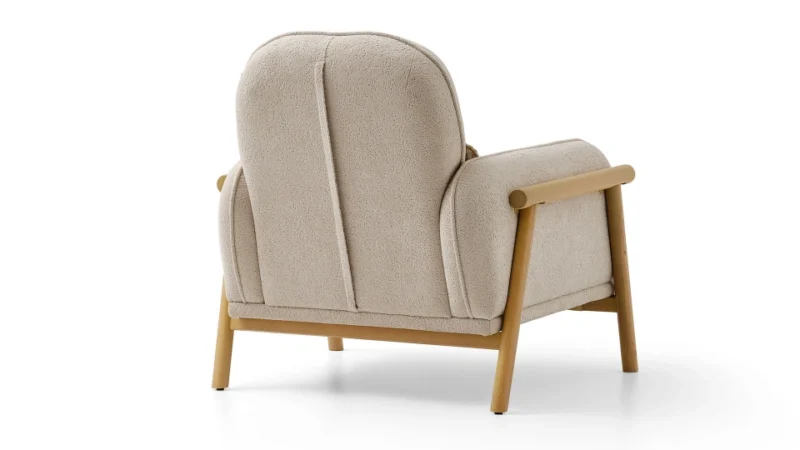 kiera – fauteuil (berjer) tissu polaire tricoté crème