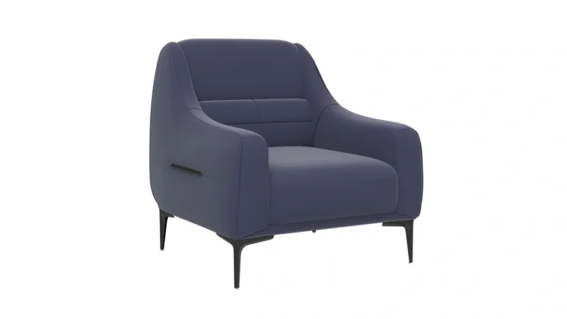 nita – fauteuil (tekli koltuk) velours texturé bleu marine
