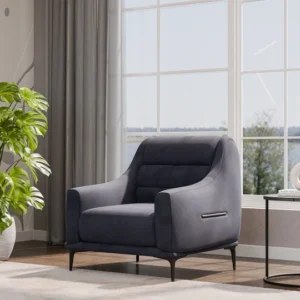 nita – fauteuil (tekli koltuk) velours texturé bleu marine