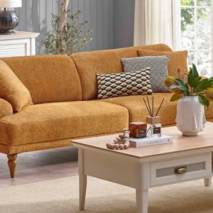 toscana – canapé 4 places (hardal, tissu chenille)