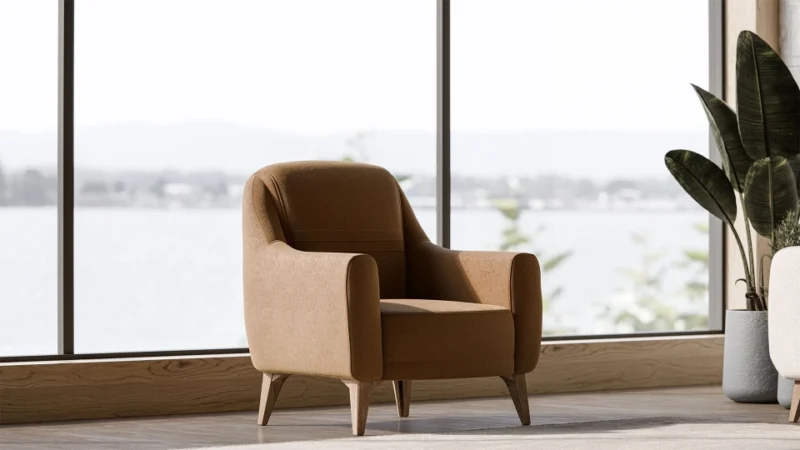 calmera – fauteuil (berjer) tissu polaire tricoté orange