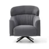 nevada – fauteuil (berjer) pivotant, velours texturé gris