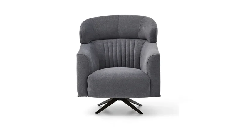 nevada – fauteuil (berjer) pivotant, velours texturé gris
