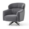 nevada – fauteuil (berjer) pivotant, velours texturé gris