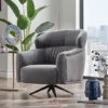 nevada – fauteuil (berjer) pivotant, velours texturé gris