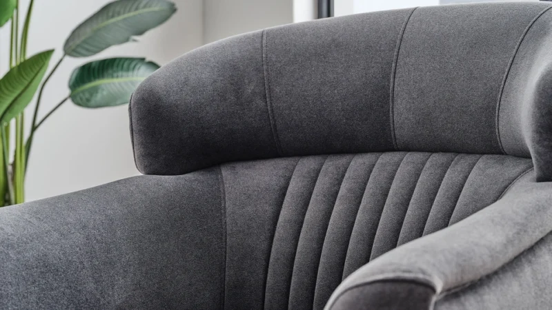 nevada – fauteuil (berjer) pivotant, velours texturé gris