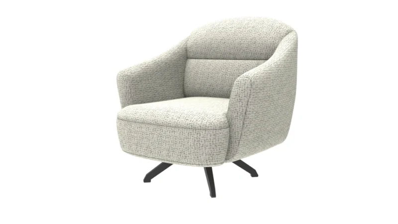 moderna – fauteuil (berjer) chenille texturée crème