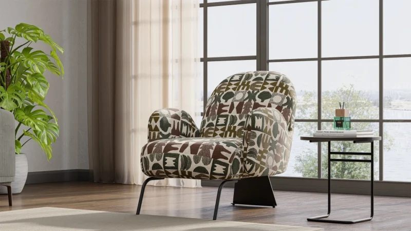 vals – fauteuil (berjer) tissu tissé multicolore