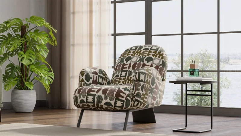 vals – fauteuil (berjer) tissu tissé multicolore