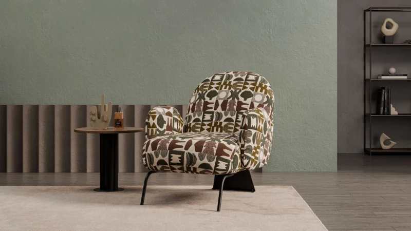 vals – fauteuil (berjer) tissu tissé multicolore