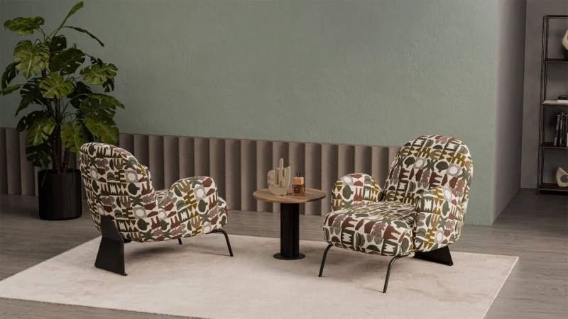 vals – fauteuil (berjer) tissu tissé multicolore