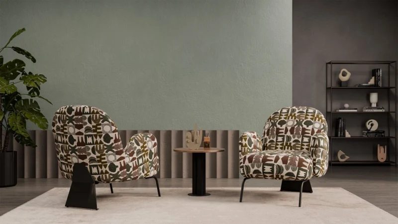 vals – fauteuil (berjer) tissu tissé multicolore