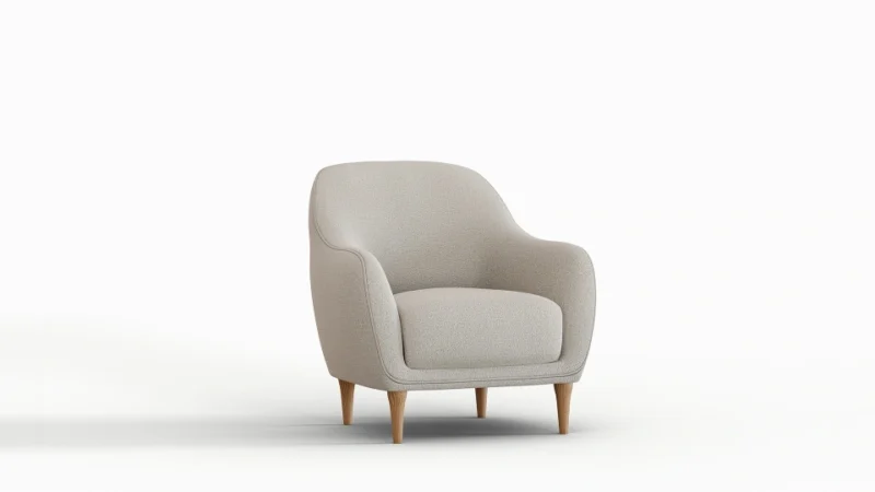 toscana – fauteuil (berjer) chenille texturée crème