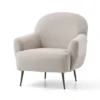 bend – fauteuil (berjer) velours texturé crème