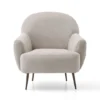 bend – fauteuil (berjer) velours texturé crème