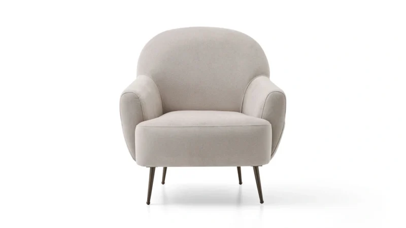 bend – fauteuil (berjer) velours texturé crème