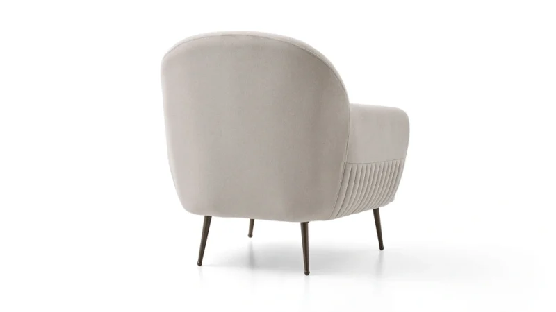 bend – fauteuil (berjer) velours texturé crème