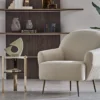 bend – fauteuil (berjer) velours texturé crème