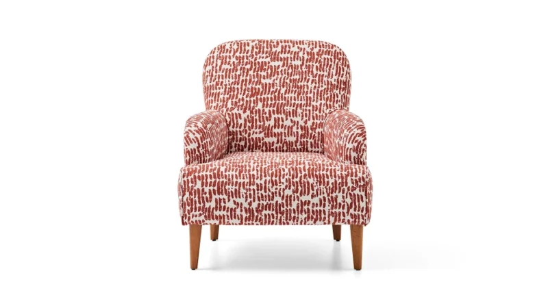 costa – fauteuil (berjer) tissu tissé terracotta