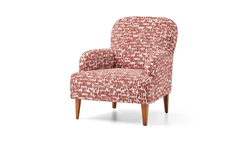 costa – fauteuil (berjer) tissu tissé terracotta