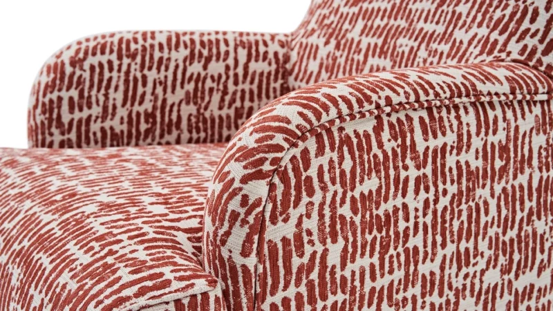 costa – fauteuil (berjer) tissu tissé terracotta