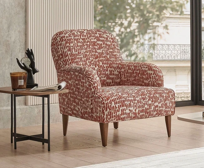 costa – fauteuil (berjer) tissu tissé terracotta costa – fauteuil (berjer) tissu tissé terracotta