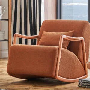 lily – fauteuil (berjer) chenille texturée moutarde