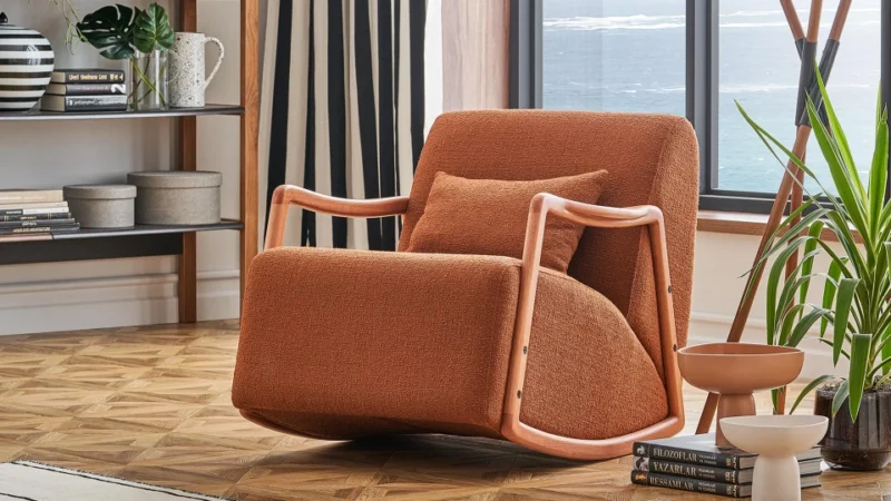 lily – fauteuil (berjer) chenille texturée moutarde