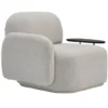 punto plus – fauteuil (tekli koltuk) chenille texturée crème