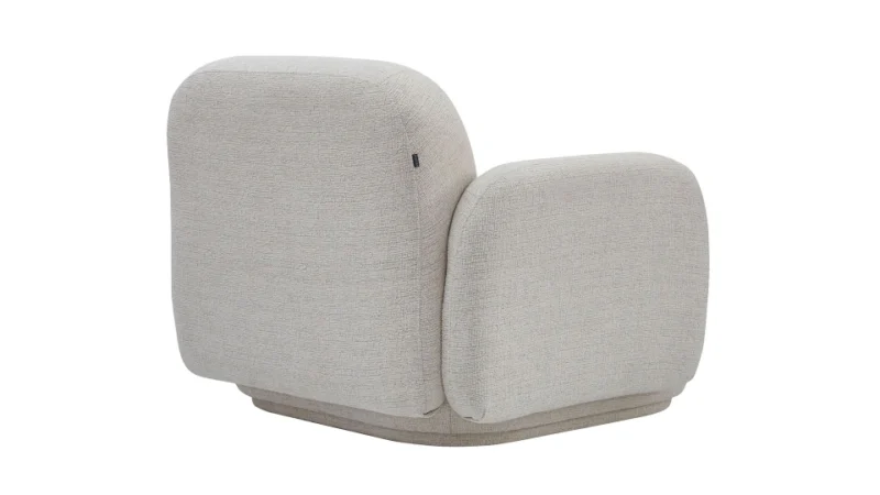 punto plus – fauteuil (tekli koltuk) chenille texturée crème
