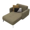 lines – fauteuil (berjer) avec repose jambes, tissu bouclé jaune