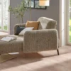 lines – fauteuil (berjer) avec repose jambes, tissu bouclé jaune