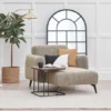 lines – fauteuil (berjer) avec repose jambes, tissu bouclé jaune