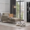 lines – fauteuil (berjer) avec repose jambes, tissu bouclé jaune