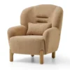 legna – fauteuil (tekli koltuk) tissu tissé moucheté crème