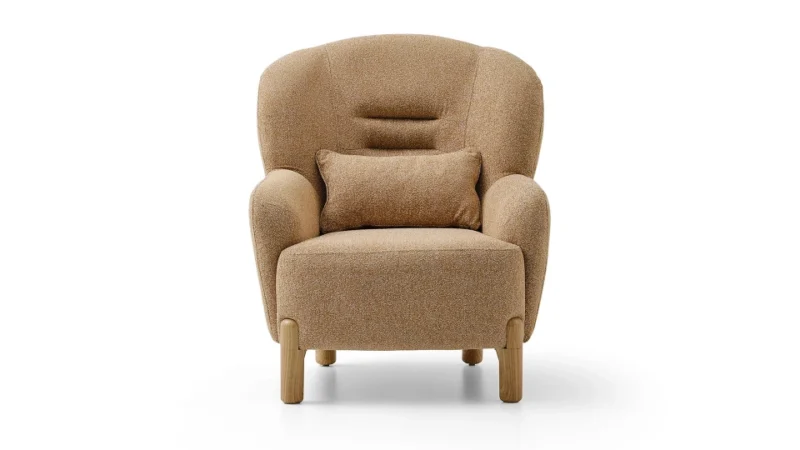 legna – fauteuil (tekli koltuk) tissu tissé moucheté crème