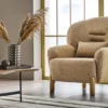 legna – fauteuil (tekli koltuk) tissu tissé moucheté crème