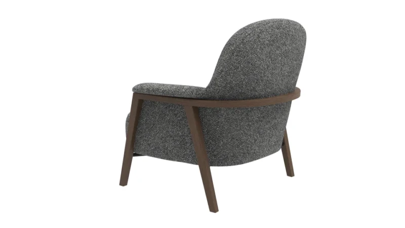 marone – fauteuil (berjer) tissu bouclé gris