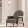 marone – fauteuil (berjer) tissu bouclé gris