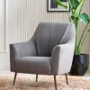 milena – fauteuil (berjer) nubuck texturé crème
