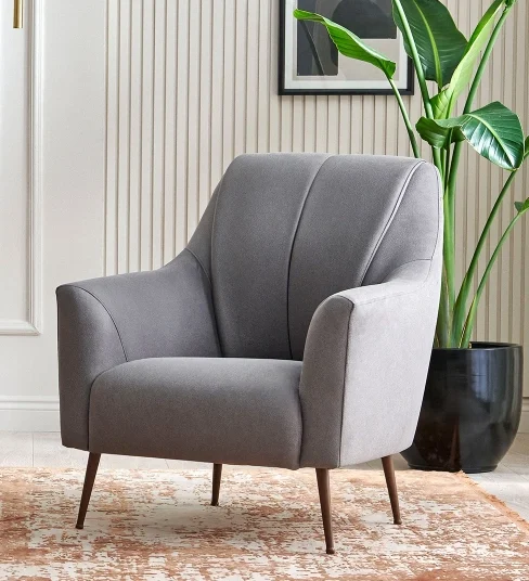 milena – fauteuil (berjer) nubuck texturé crème