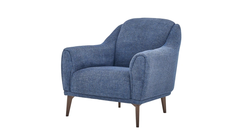 vermont – fauteuil (berjer) chenille texturée bleu vermont – fauteuil (berjer) chenille texturée bleu
