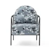 momenti – fauteuil (berjer) tissu satiné pétrole
