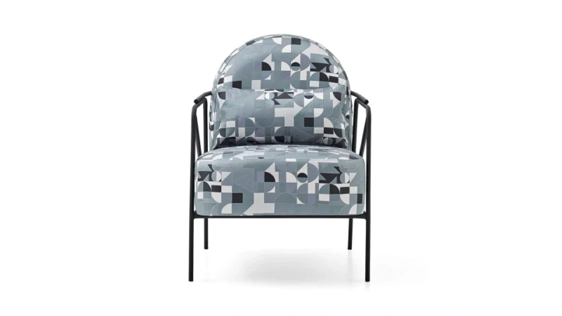 momenti – fauteuil (berjer) tissu satiné pétrole