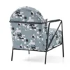 momenti – fauteuil (berjer) tissu satiné pétrole