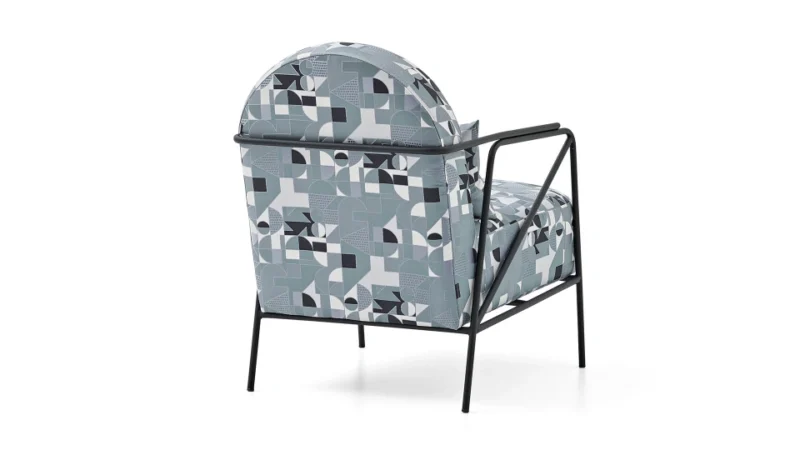momenti – fauteuil (berjer) tissu satiné pétrole